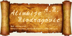 Alimpije Miodragović vizit kartica